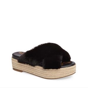 Sam Edelman faux fur platform sandal
